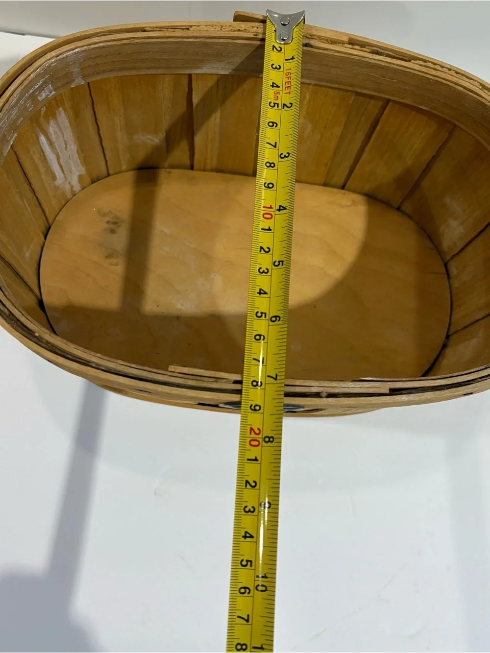 Vintage Peterboro Basket Co Woven Wood Basket‎ Handle Rectangle 11